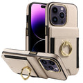Black imitation leather phone case with card slot, bracket, and magnetic back for iPhone
