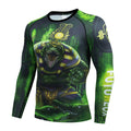Men's slim-fit printed sports suit with long sleeves, showing top and trousers