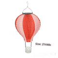 Solar hot air balloon lantern lawn lamp with silk cloth shade in blue green colour option