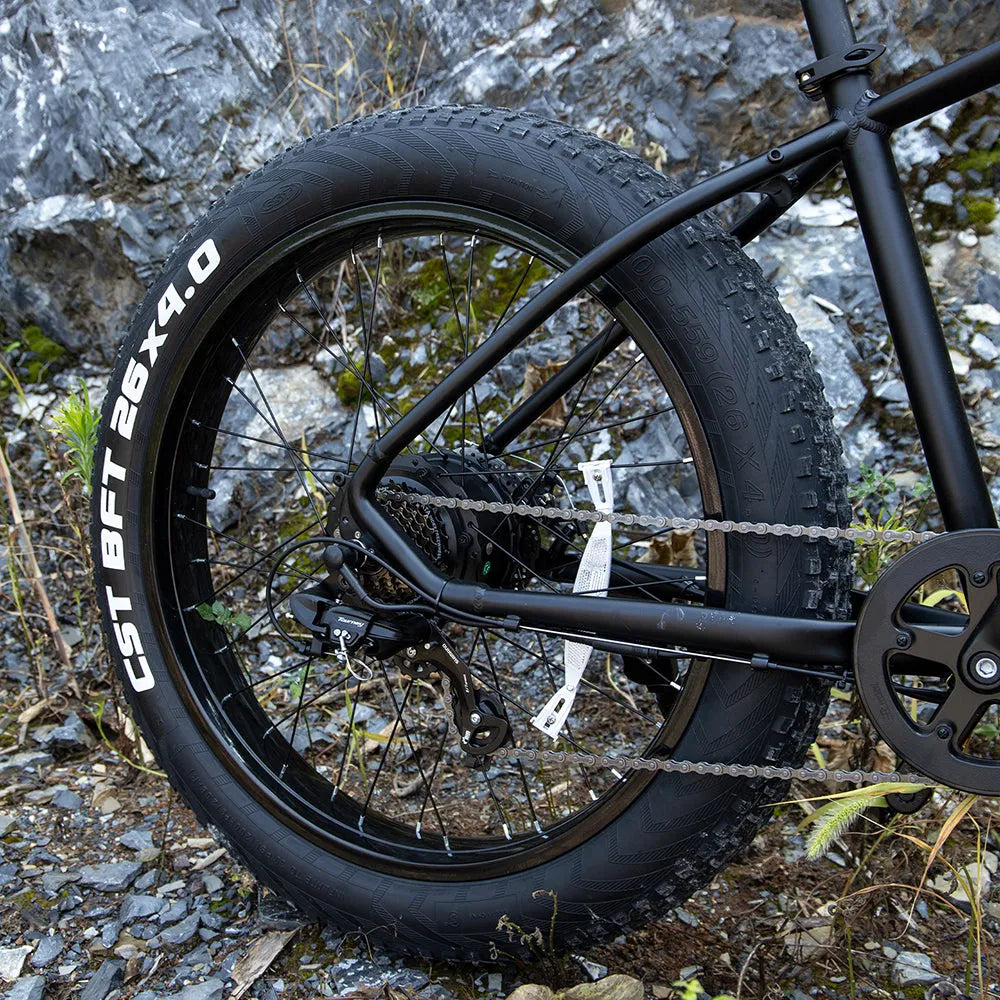 SIVROCK V1 electric mountain bike black 26x4.0 fat tyres 1000W motor aluminium frame LCD display