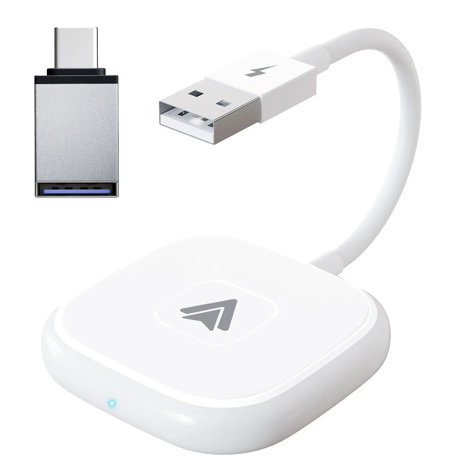 Car wired to wireless Android system adaptor for Android Auto conversion in black and white colour options
