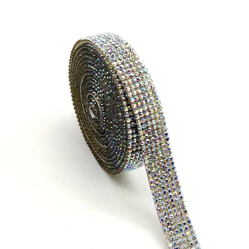 Self-adhesive water drill strip for clothing and shoe decoration