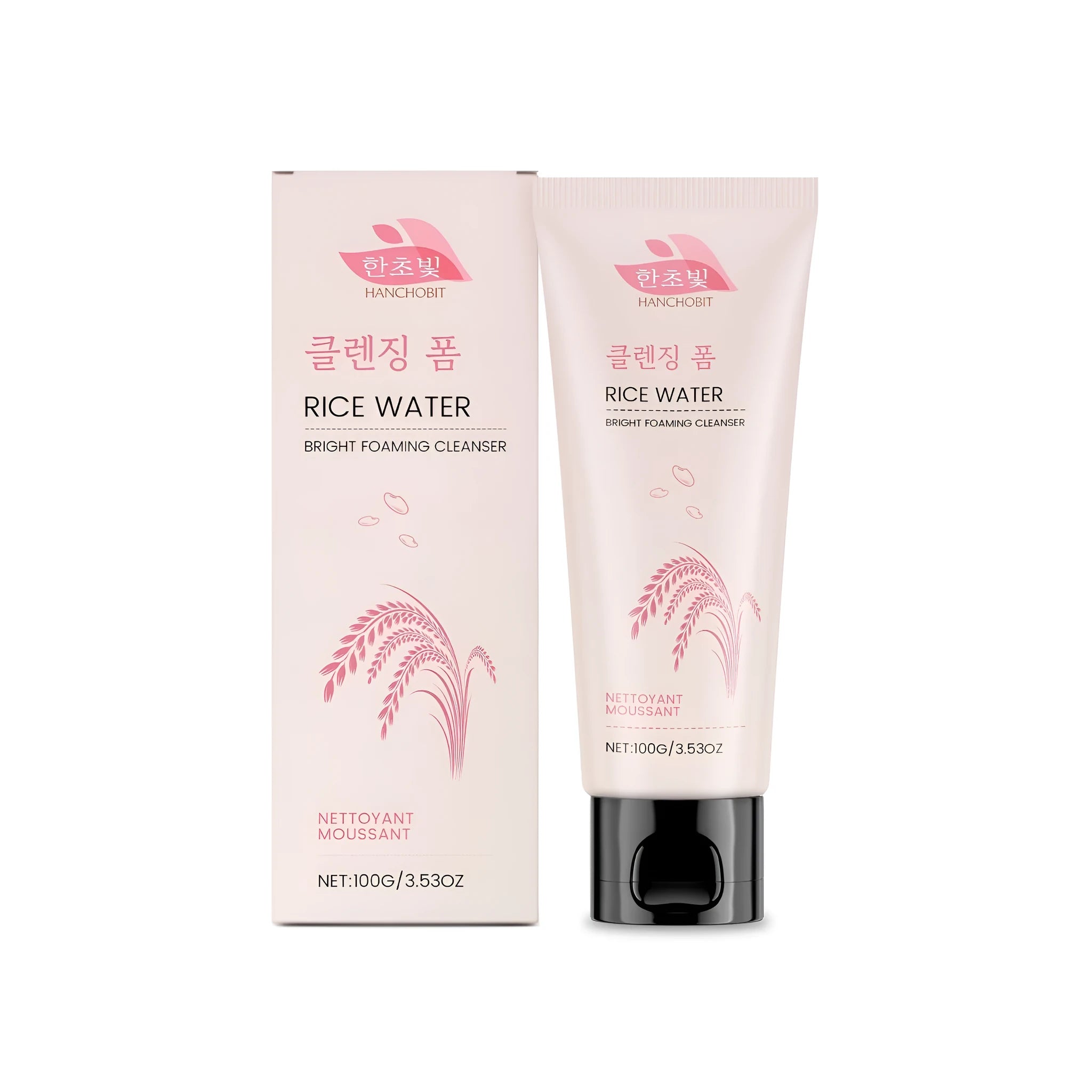 100g bottle of Rice Water Bright Foaming Cleanser liquid facial wash