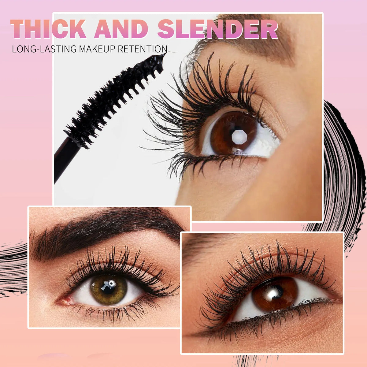 Waterproof curling mascara in black 10ml tube with smudge-resistant cold water formula