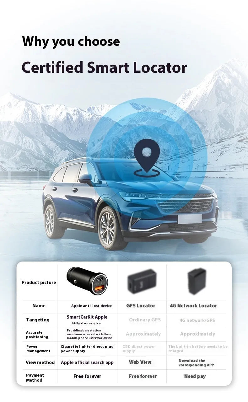 Black car charger GPS locator device for finding lost vehicles.