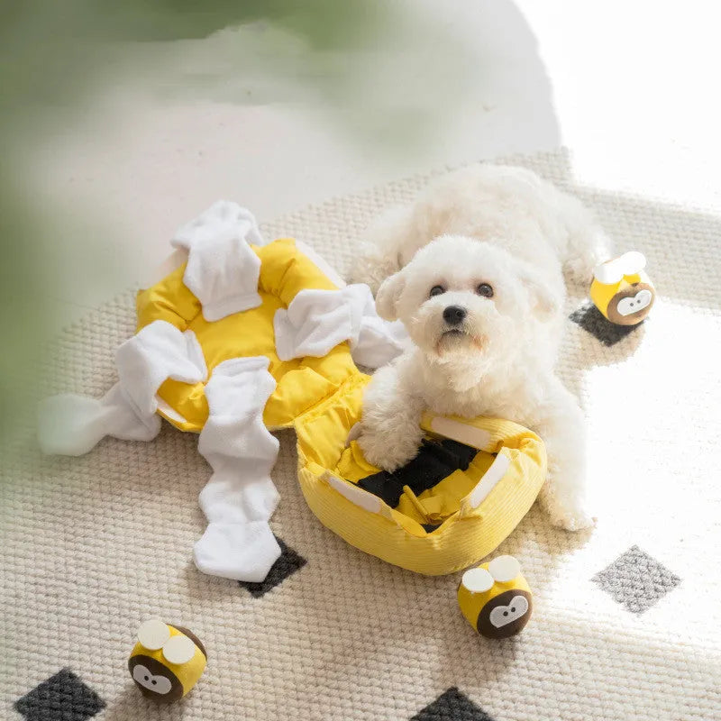 Honey digging dog snuffle mat made from polyester and pure cotton for hiding food and treats