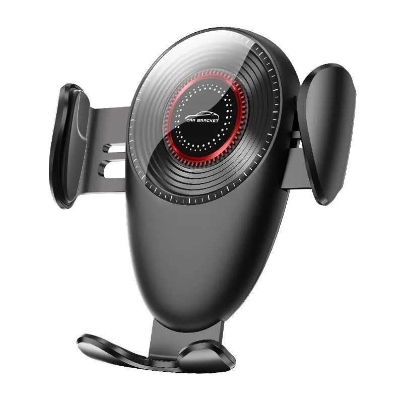 Black universal car air vent mobile phone bracket with adjustable arms for secure mounting