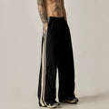 Men's black climbing trousers with high waist and straight wide-leg cut for summer wear