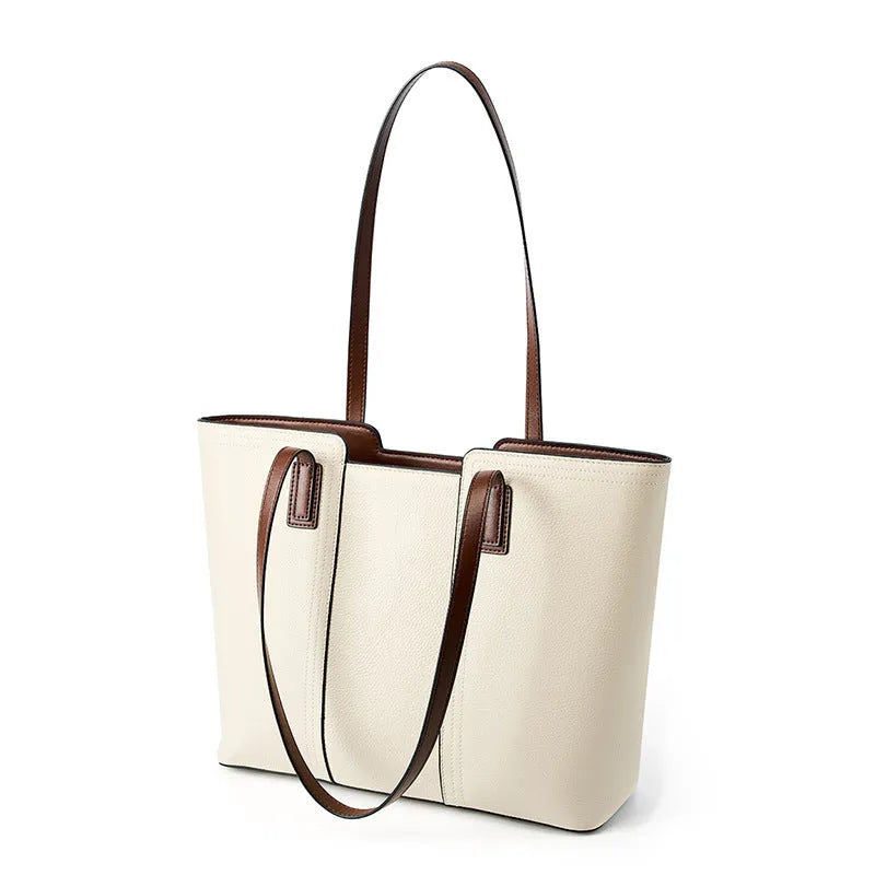 Women's genuine leather crossbody bag with horizontal square design and multiple interior compartments in black colour