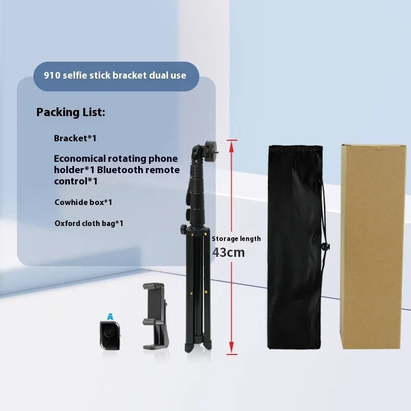 Aluminium Alloy Floor Retractable Selfie Stick Bracket 16m Shooting Stand Universal Phone Holder for Live Streaming and Photography