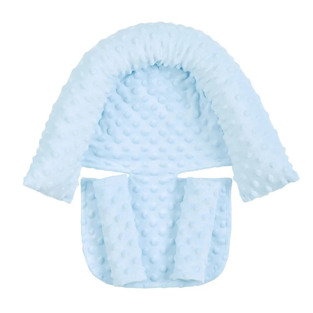 Babies' shaping pillow in Crystal Velvet fabric with two belts for head support, in white colour option