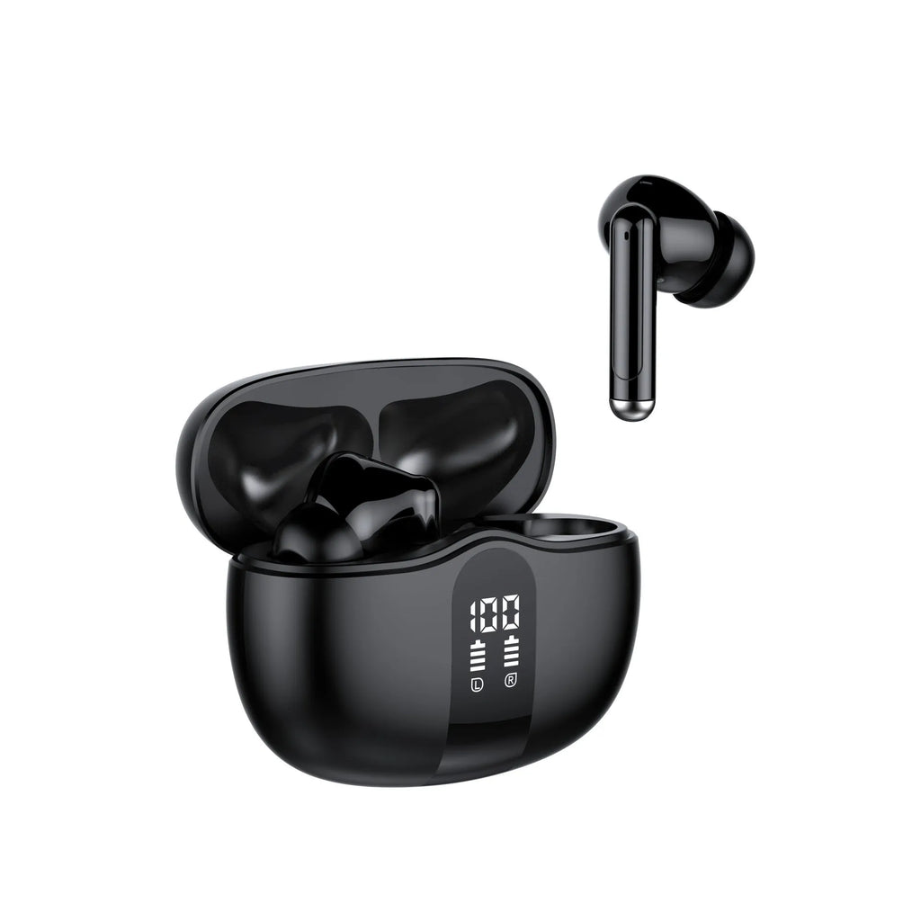MOQ2000 noise-canceling in-ear sports Bluetooth headset in black with charging case