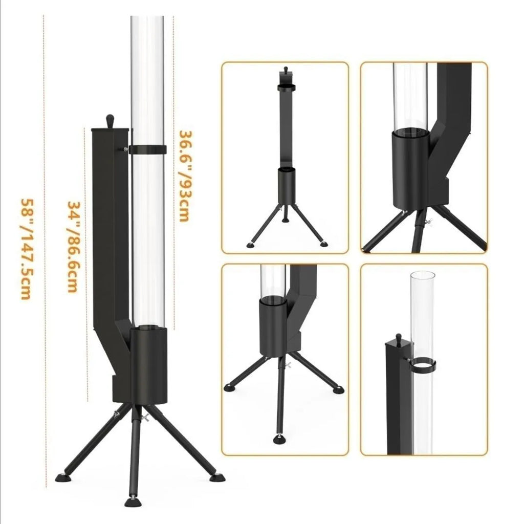 Vertical iron wood burning rocket furnace heating stove for courtyard and home use