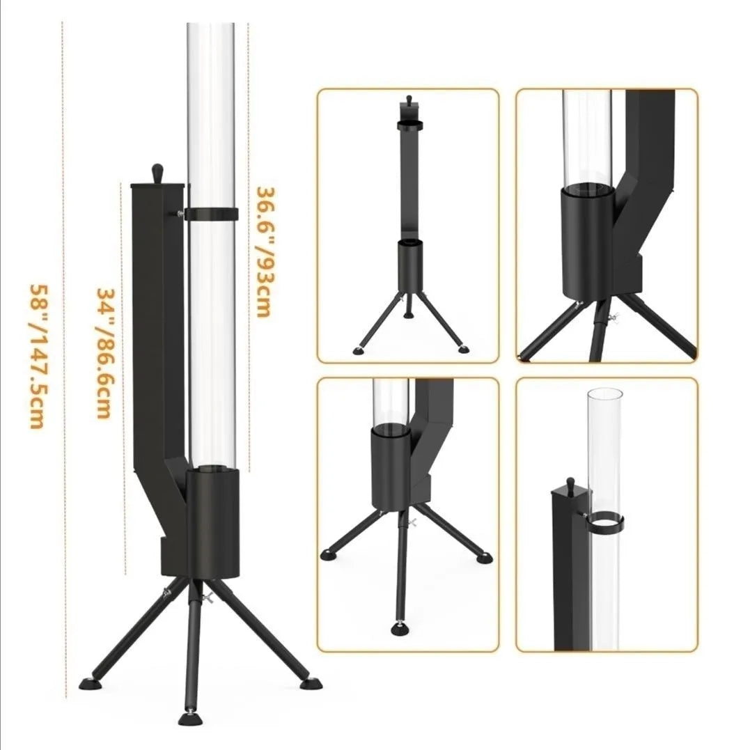 Vertical iron wood burning rocket furnace heating stove for courtyard and home use