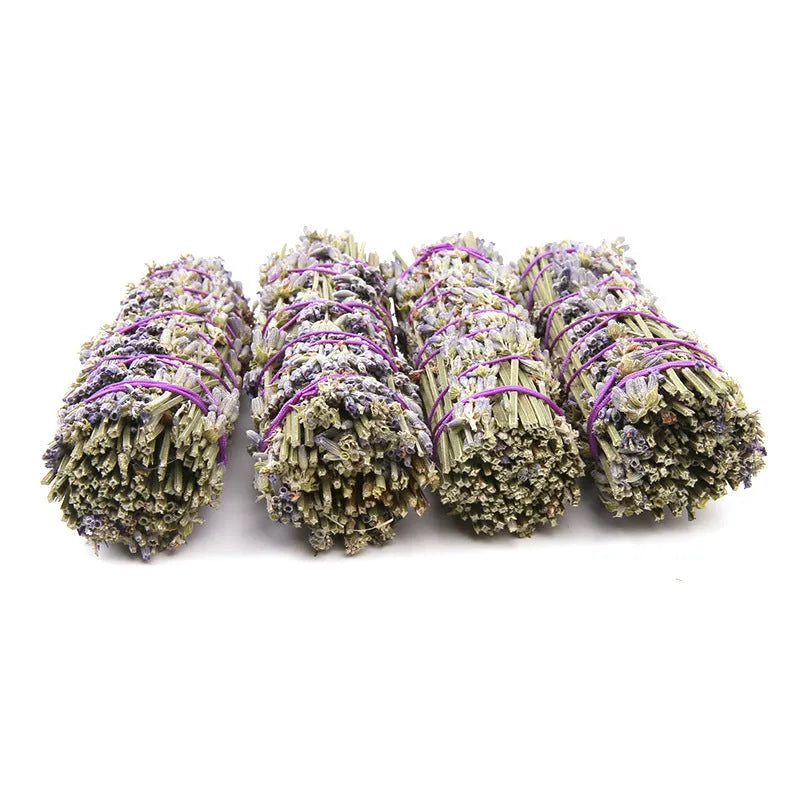 Natural dried lavender aromatherapy fragrance stick measuring about 4 inches long.