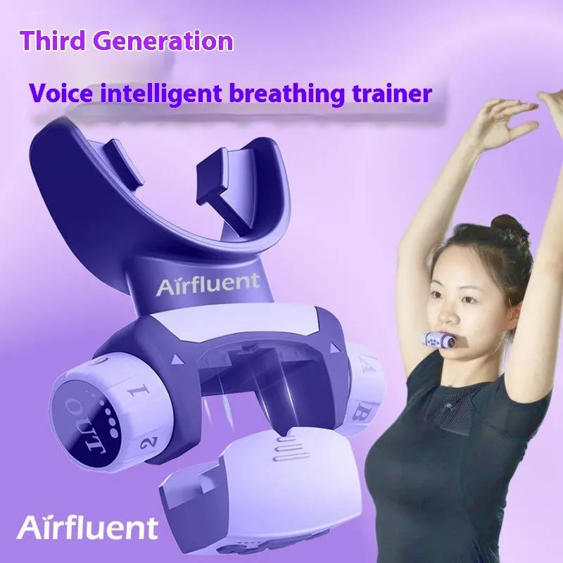 Plastic breathing trainer for running and fitness, 1 piece, in purple, milky white, green, or black