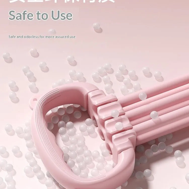 New 8-shaped resistance puller for women, back opener and shoulder exerciser with cat ear handle, available in pink, purple, and blue