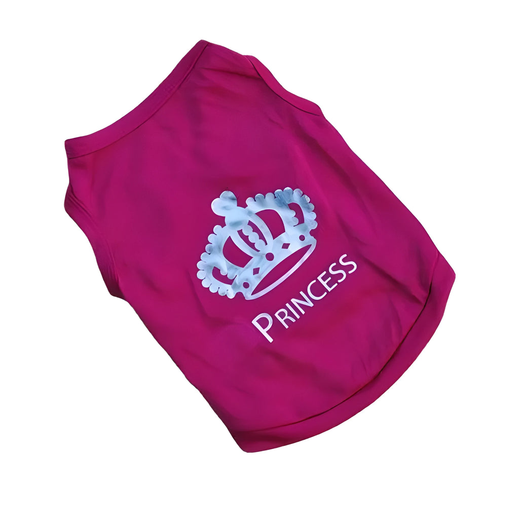 Polyester puppy summer vest for small dogs and cats in XS to L, 13 colour and motif options including Dragon and Rose Crown