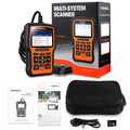Foxwell NT510 orange and black automotive diagnostic tool with OBD2 scanner and system reset functions