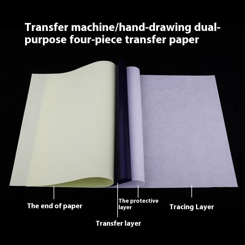 A4 tattoo transfer paper and transfer paste gel for creating tattoo stencils with clear lines