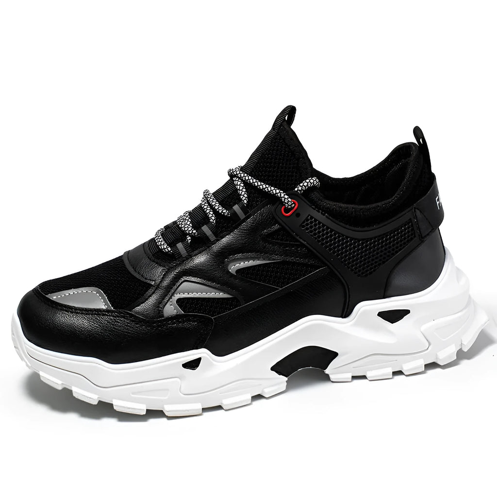 Four Seasons Sports Daddy Shoes Mesh Leather Casual Sneakers Breathable Lightweight Walking Shoes for Men and Women White Black Grey Multiple Sizes 34-44 UK