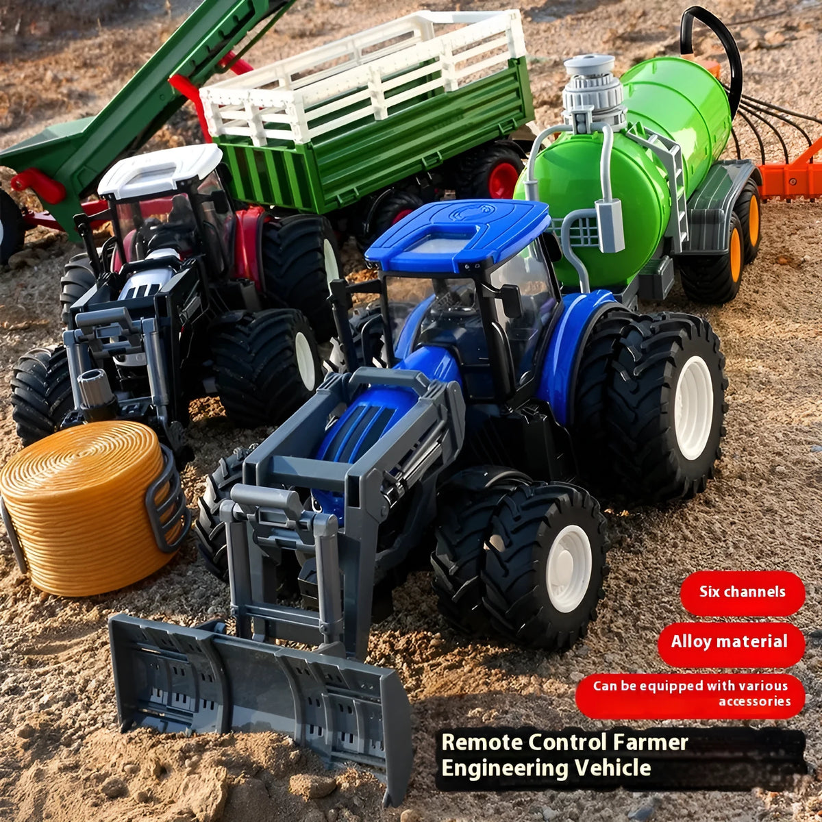 Remote control farmer engineering vehicle tractor toy, alloy, 20x16x12cm, blue red yellow green options