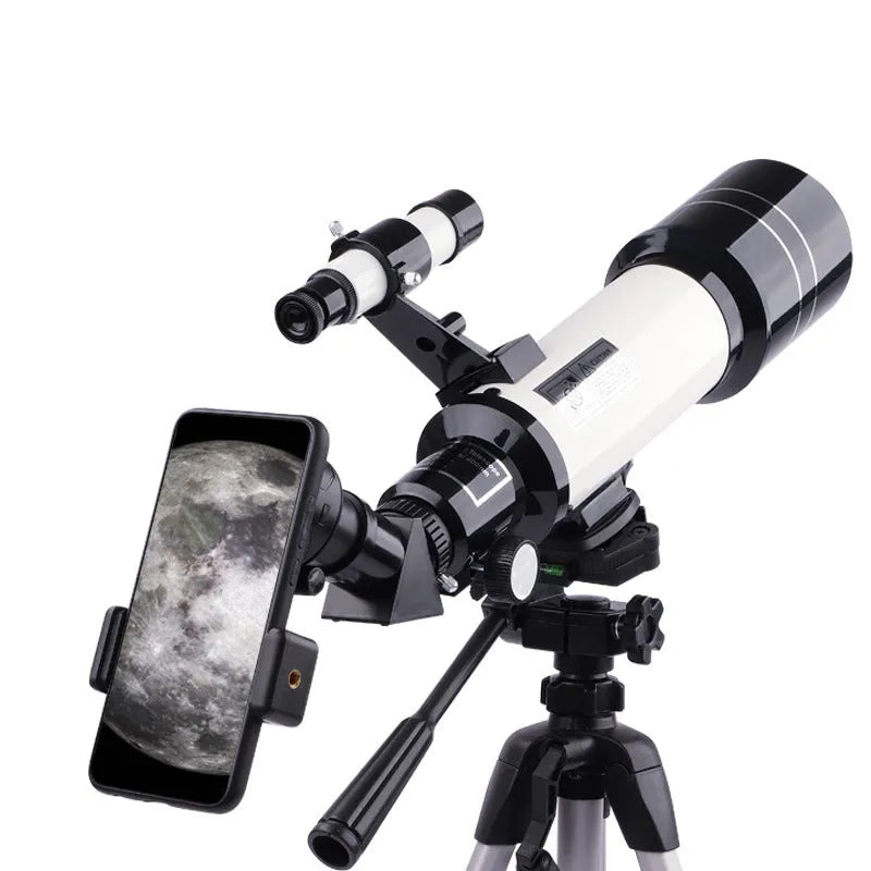 Children's dark blue astronomical telescope with 16X-66X magnification on tripod
