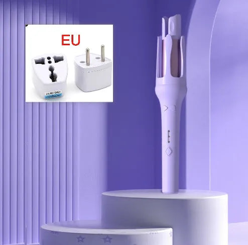 Automatic hair curler with 32mm ceramic-coated barrel in white colour variant with pink accents