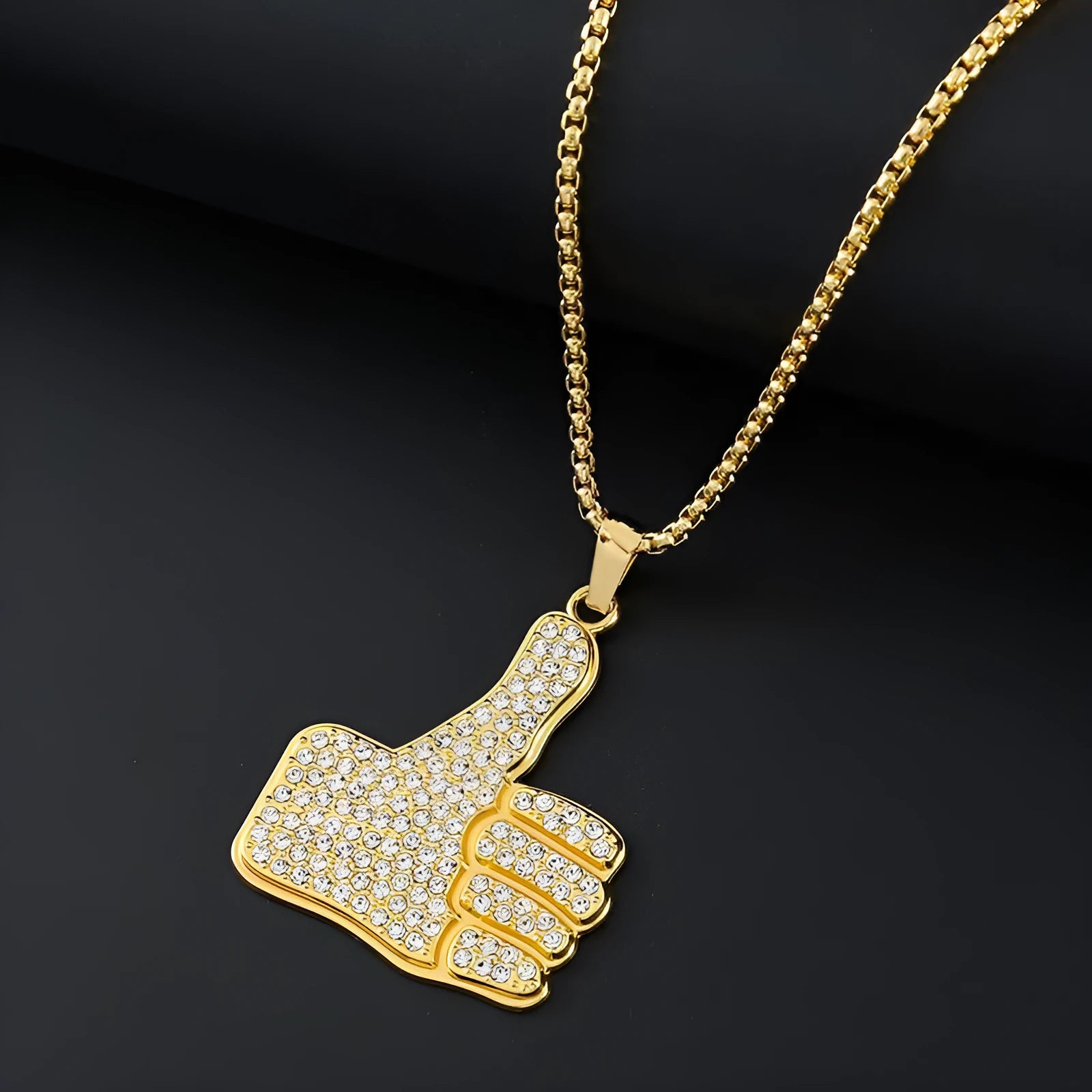 Geometric alloy women's necklace with cubic zirconia stones in 0349 gold colour