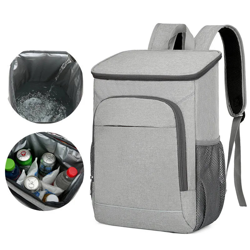 Large capacity outdoor backpack with thermal insulation compartments available in multiple colour combinations