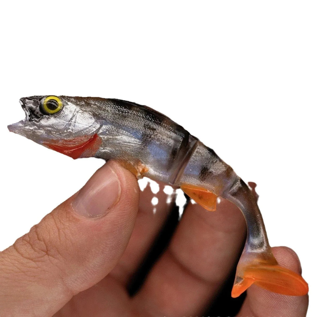 Fish tail soft fishing lure for catfish sea fishing in fish pattern colours