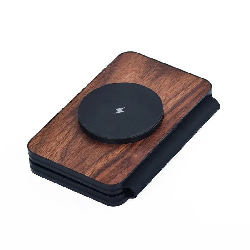 Three-in-one foldable walnut magnetic wireless charger with QC 3.0 fast charging model BY3011 WB