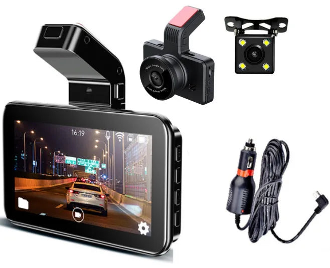3-inch car DVR dash camera with dual lens front and back recording capability