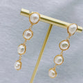 Handmade natural pearl drop earrings with tassel detailing in white colour for women