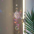 K9 crystal Christmas sun catcher with AB snowflake design and hanging chain