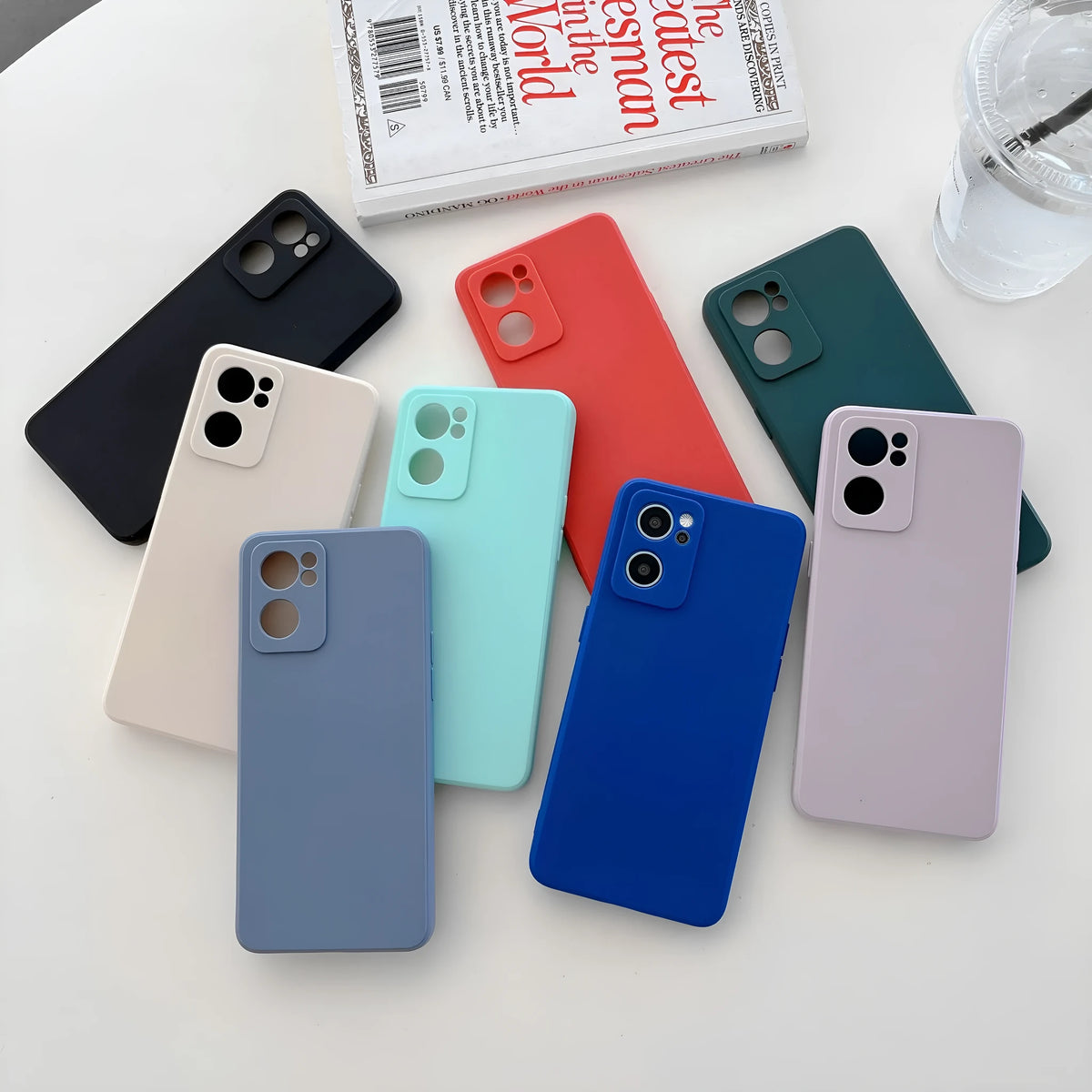 Fine hole matte TPU straight edge phone case in black for Realme10 and RealmeV20