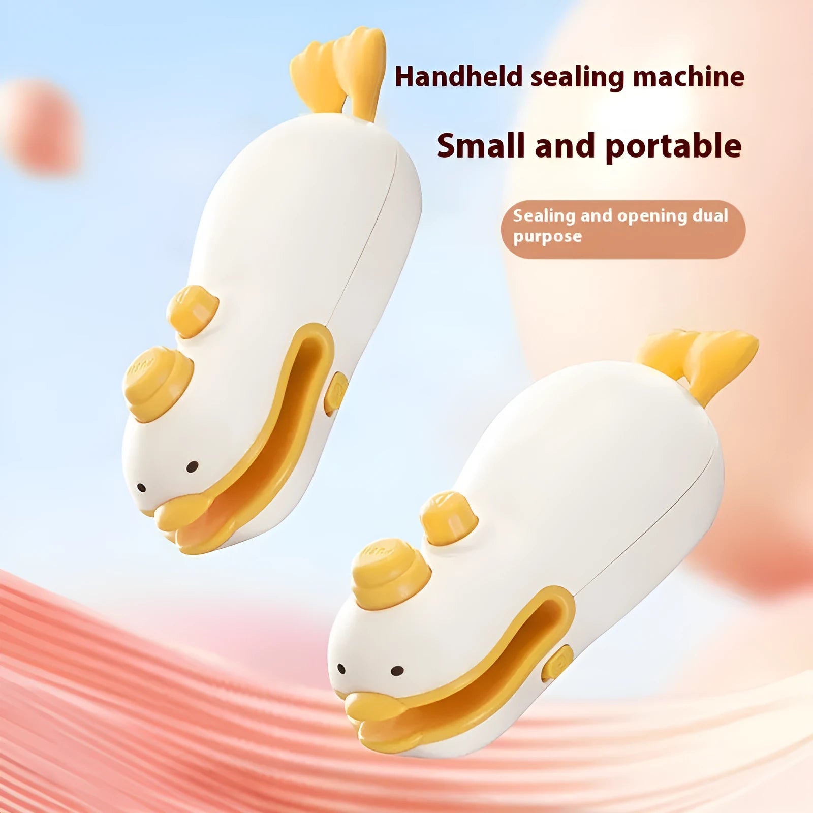 Small yellow duck rechargeable sealing machine with charging cable for food bags