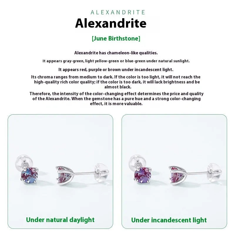 Cultivated Alexander stone ear studs in 925 silver with geometric round design