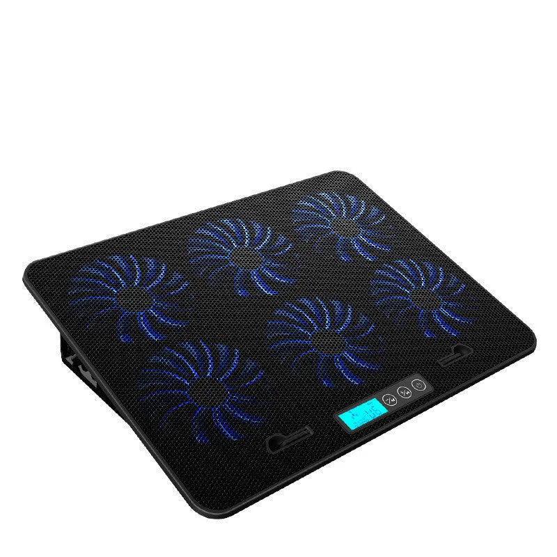 A9 laptop cooler with six fans, alloy body, 360x255x27mm, black regular version