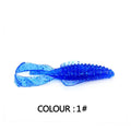 PVC soft bait fishing lure in assorted colours, shown in 8cm and 12cm lengths.