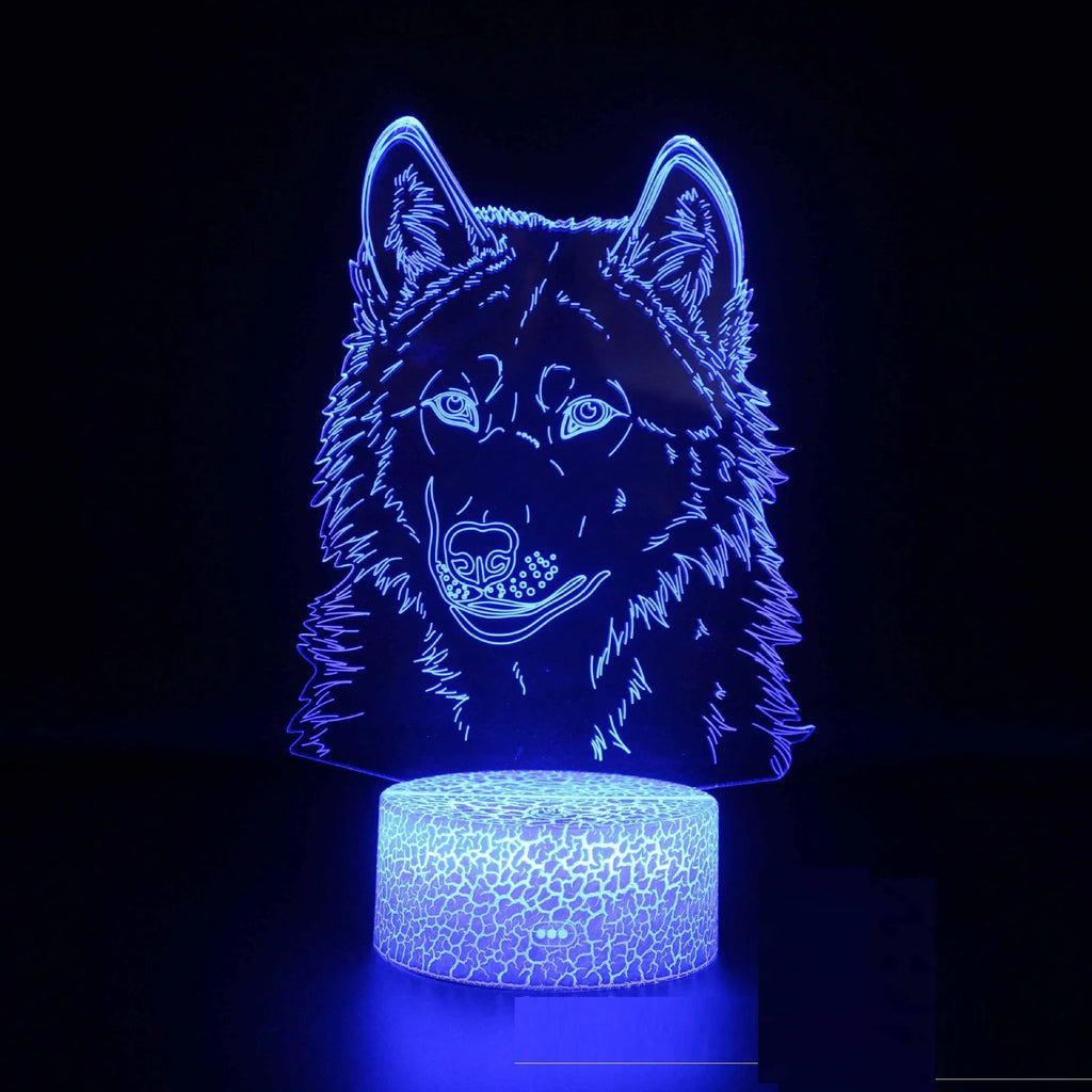 White base colour-changing LED desk lamp with touch control and remote, showing seven colour options.