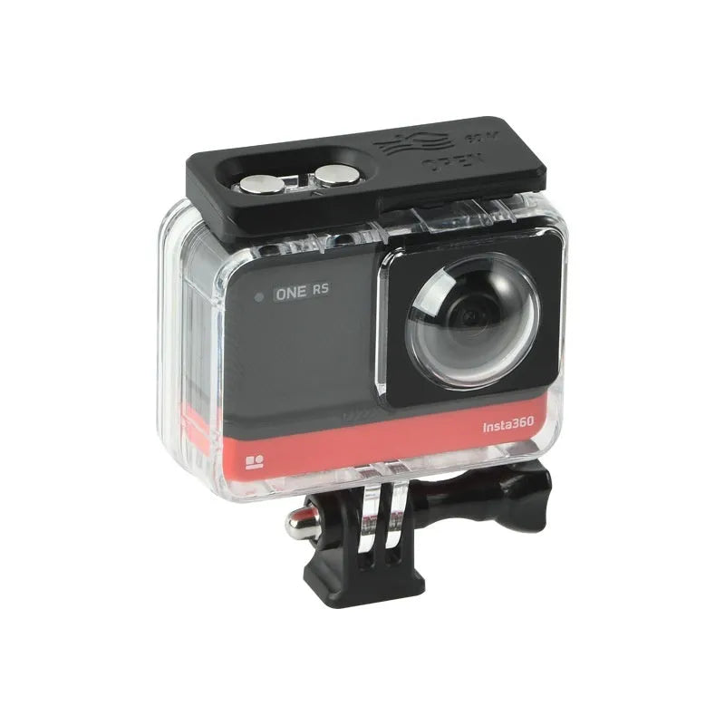 Transparent Insta360 One RS Panoramic waterproof housing case for underwater photography