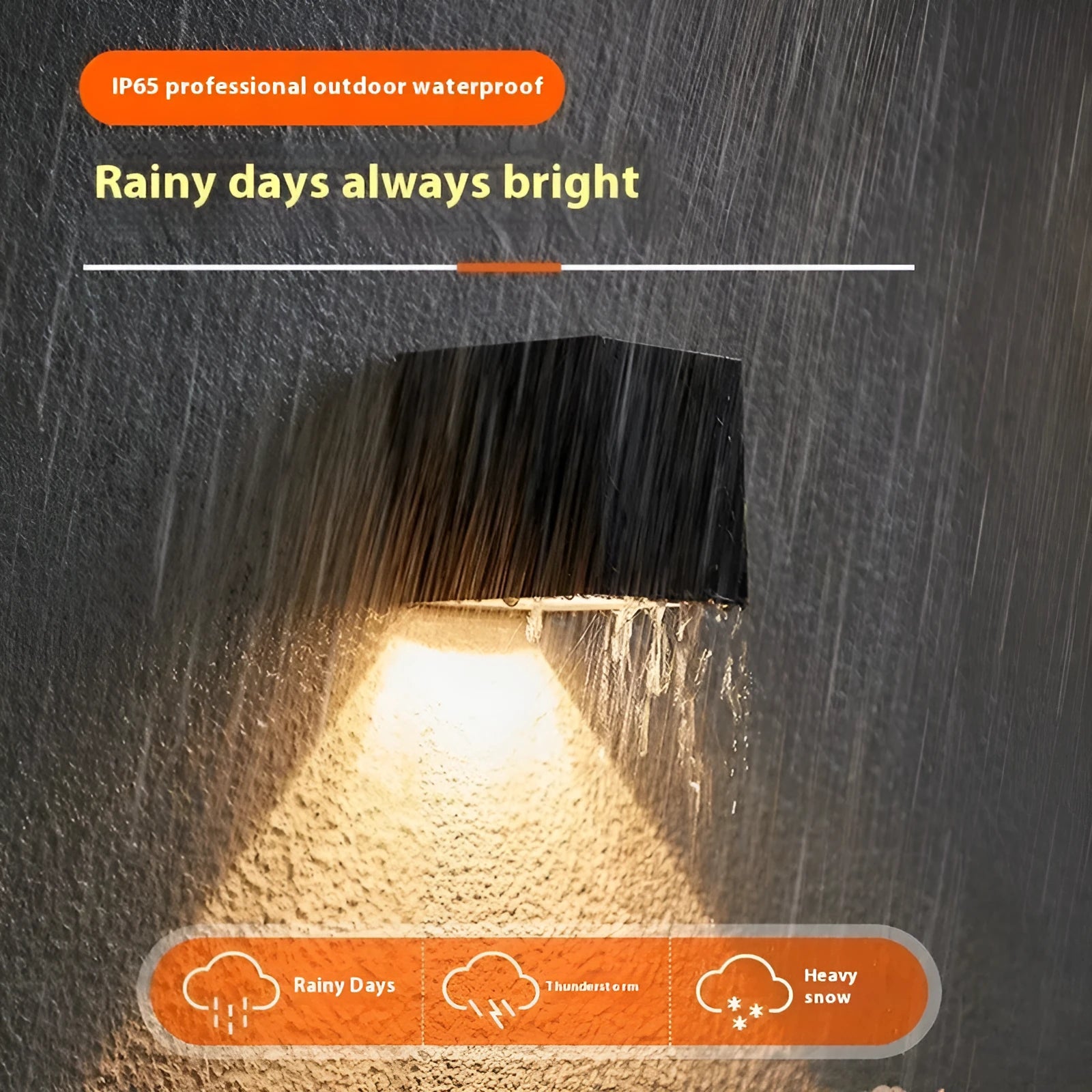 Solar outdoor landscape wall lamp with ABS shell, warm light, and IPX4 protection