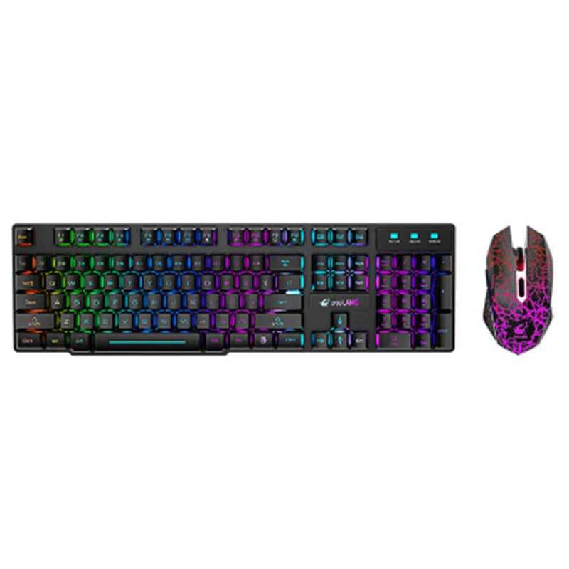 T3 wireless charging keyboard and mouse set with backlit keys and optical mouse