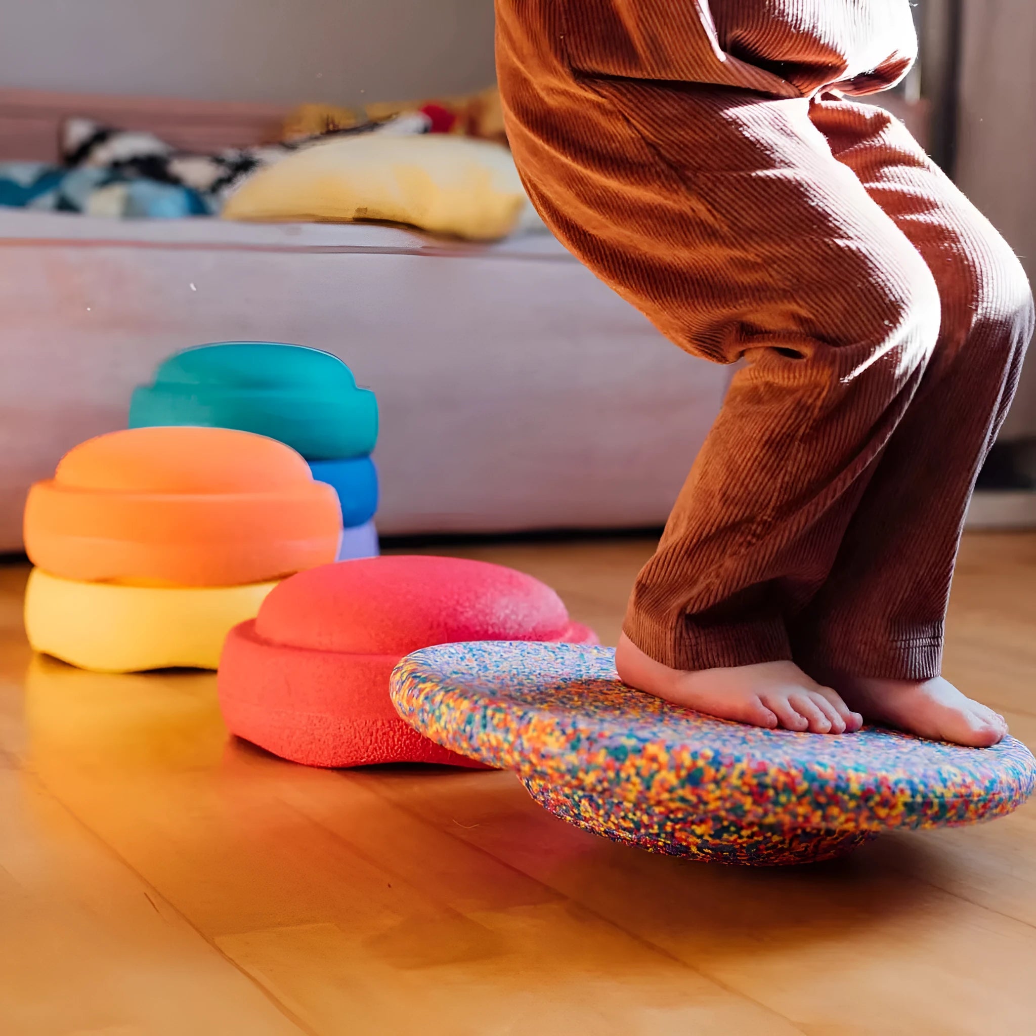 Plastic wood surf balance board for children 4-6 years in mixed colour and black options