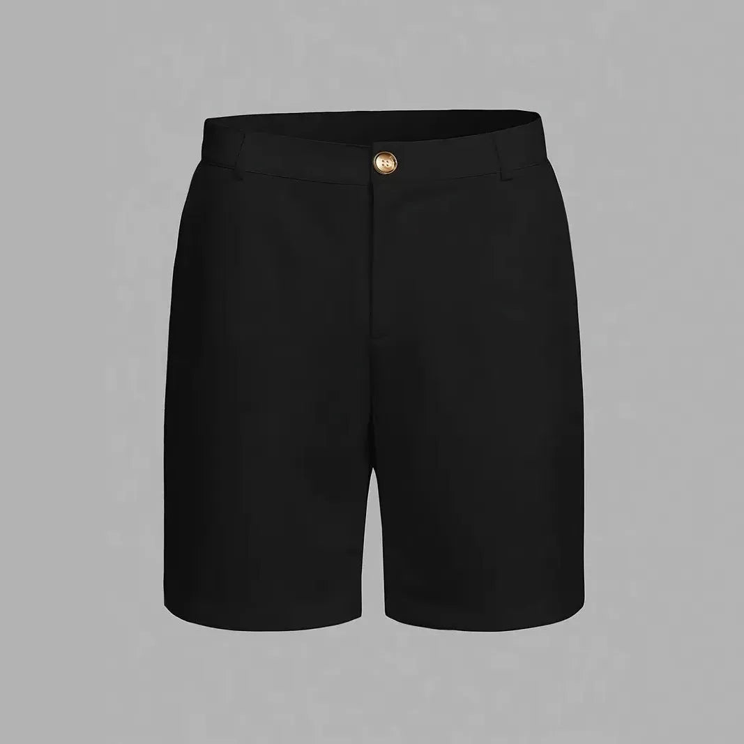 Men's casual sports shorts in cotton blend fabric with straight-leg Korean style design