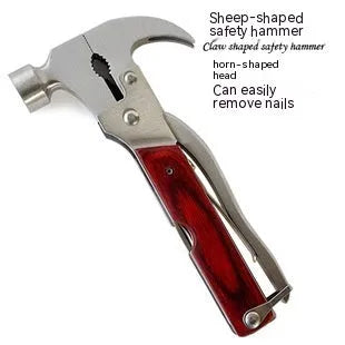Solid steel 16-in-1 multi-functional car emergency safety hammer with Oxford fabric storage bag