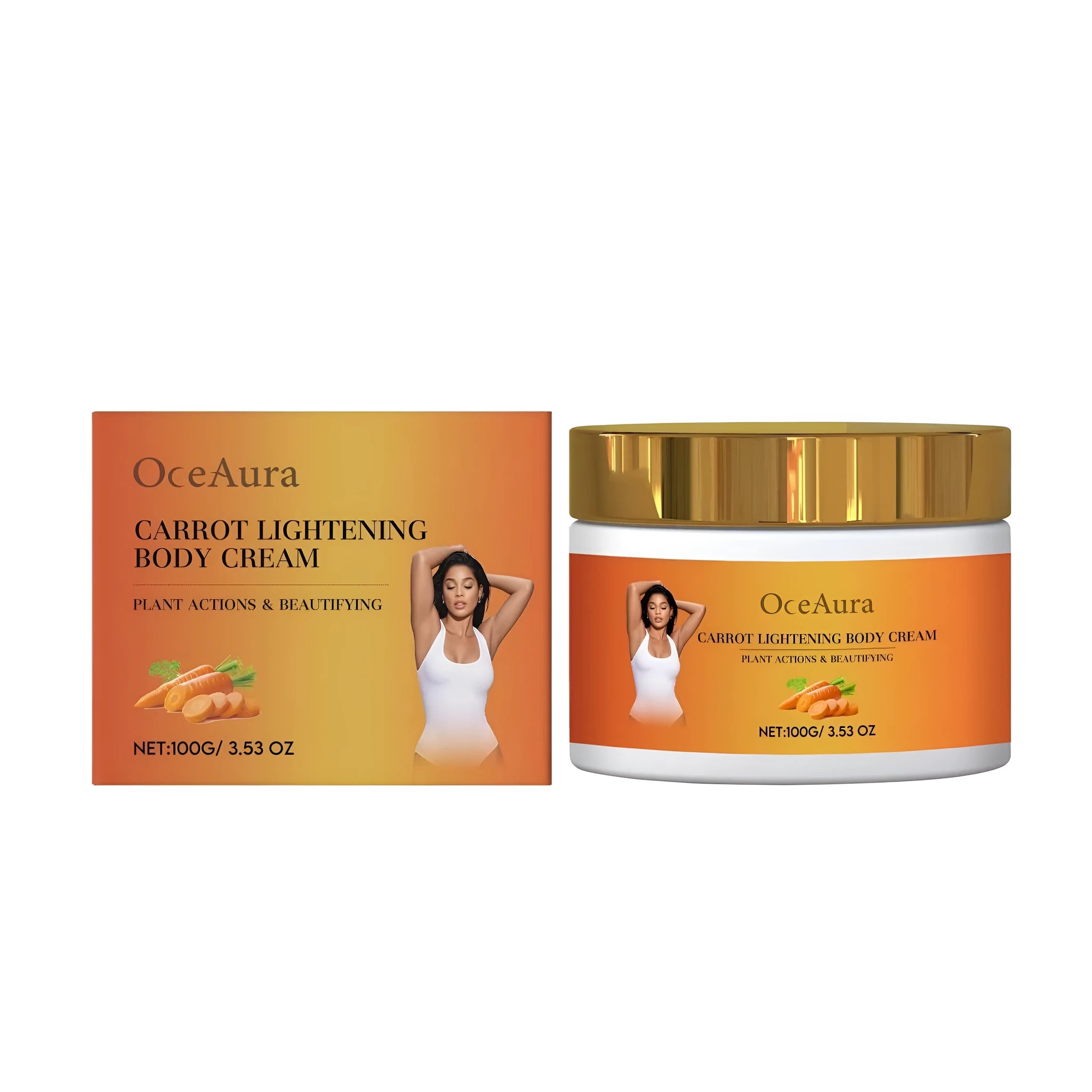 100g tube of carrot lightening body cream with vitamin C and licorice root extract