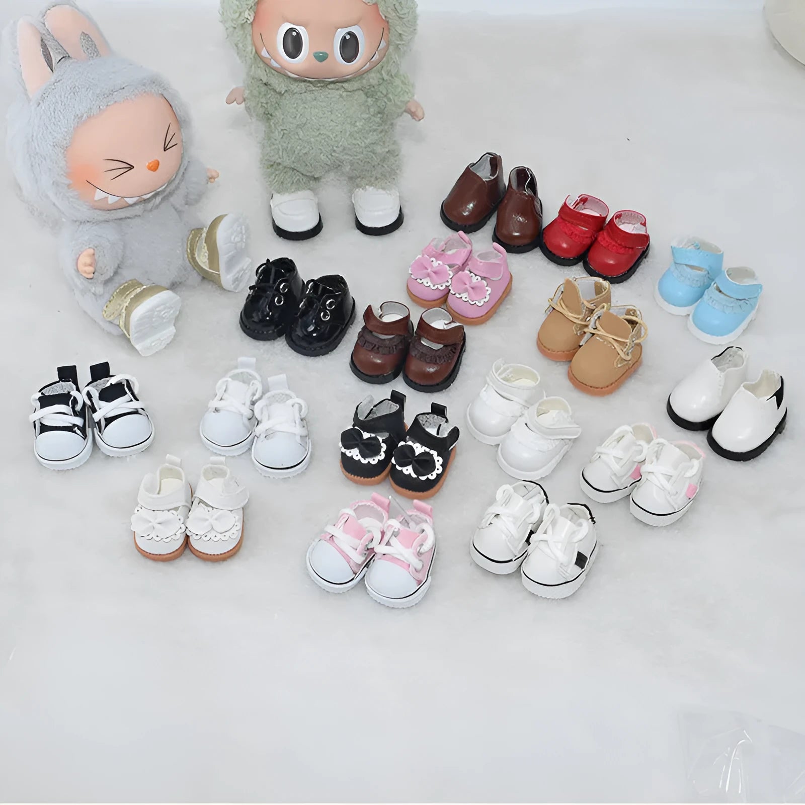 Doll replacement shoes without doll figure in multiple colours and styles for 3.8cm-3.5cm dolls