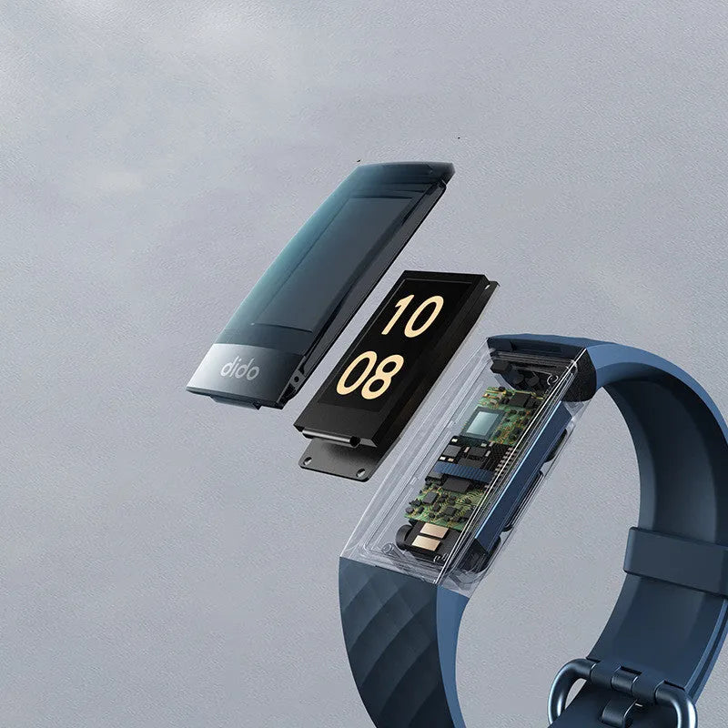 Y6 Black smart health monitoring bracelet with 1.1-inch display showing ECG and health metrics